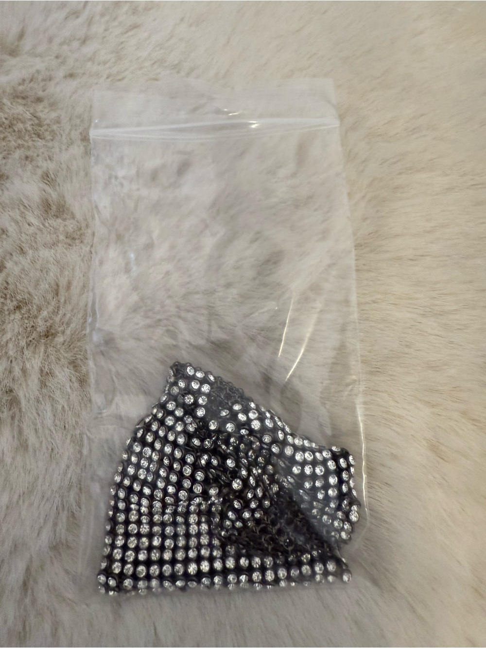 Black Crystal Mesh Drop Earrings